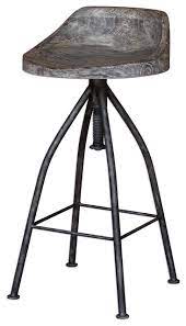 It features a backless design, making it easy to push under the table or bar. Midcentury Industrial Wood Iron Bar Stool Swivel Counter Metal Minimalist Rustic Industrial Bar Stools And Counter Stools By My Swanky Home Houzz