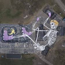 Artist Kitt Bennett Resting Event Wall To Wall Festival Location Benalla Australia Streetartsavemylife Kitt Bennett Kittbennett Skull Drone Aerial Fe