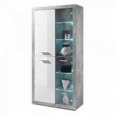 blanco grey and white gloss tall display cabinet luluna anrichte weiss vitrine hausmobel