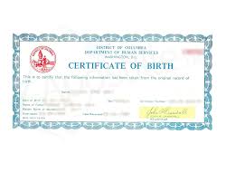 District Of Columbia Certificate Of Birth Signed By John H Crandall Birth Certificate District Of Columbia Birth Sign