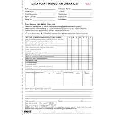 It can also be used to identify and verify the efficiency. Plant Daily Checklist Docket Books Tuffa Products