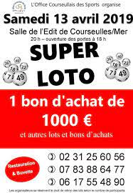 Il y aura eu 38 gagnants du loto en 2014. Super Loto De L Ocs Samedi 13 Avril 2019 Salle De L Edit A Courseulles Office Courseullais Des Sports Club Omnisports Courseulles Sur Mer 14470