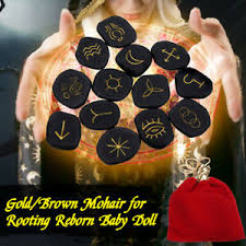 Details About 13pcs Set Witches Rune Black Jasper Gemstone Engraved Symbol Stone Chart Wiccan