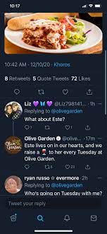 You must order a minimum of $50 in food and beverages before tax. Olive Garden Having Fun Replying To Swifties On Twitter Taylorswift