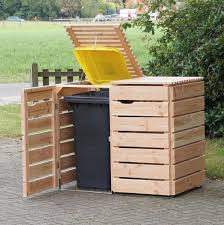 Wooden Garbage Can Holder Outdoor Trash Can Holder Garbage Can Enclosure Outdoor Trash Can Storage Ideas Trash Can Shed Ga Garden Storage Shed Storage Diy Shed
