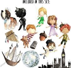 Peter Pan Clipart Fairy Tale Clip Art Tinkerbell Clip Art Etsy Illustration Art Art Illustration