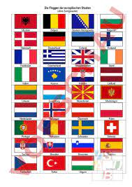 Landerflaggen alle lander in einer ubersicht zeitzonen de. Arbeitsblatt Flaggen Europas Geographie Europa