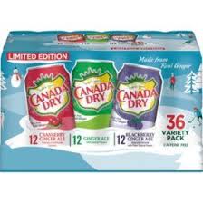Canada Dry Winter Variety Pack 12 Oz 36 Pk Blackberry Ginger Ale Cranberry Ginger Ale Ginger Ale