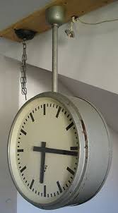 Maybe you would like to learn more about one of these? Pragotron Vintage Metal Industrial Double Sided Clock Factory 454872672