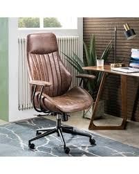 15 Off Ovios Ergonomic Office Chair Modern Computer Desk Chair High Back Suede Fabric Desk Chair With Lumbar Support Brown