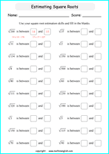 square roots math worksheets for math instruction math homeschooling and for in school
