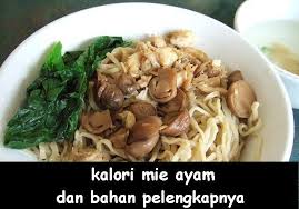 Kalori Mie Ayam Makanan Makanan Indonesia