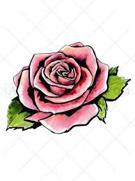 This Beautiful Art Deco Style Rose Tattoo Is Available As A Black Tattoo Or A Color Tattoo Traditionally A Rose Rose Tattoos Pink Rose Tattoos Flower Drawing