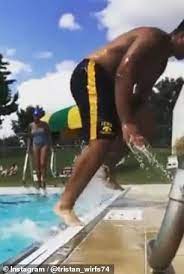 Video Shows Bucs Rookie And Tom Brady S Newest Blocker Tristan Wirfs Jumping Out Of Pool Daily Mail Online