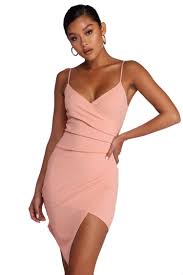 Pink Wrap Around My Heart Dress Fall Fashion Dresses Pink Wrap Dress Women Club Dresses