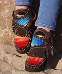 A Closure On The Side And Wrap Around Design Lend Adjustable Comfort And Cool Style To These Fringe Embe Striped Ankle Boots Ankle Boots Flat Short Ankle Boots