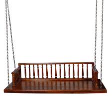 Wooden swings both side two pillar stand and supporting for the central swingwooden jhoola shows the artistic arched design on the below portion carved intricately. Thar The Online Mart Wooden Garden Swing Solid Sheesham Wood Indoor Outdoor Teakwood Wooden Hanging Swing With Back Support Firki Design Jhula With Beautiful Chain And Design Amazon In Furniture