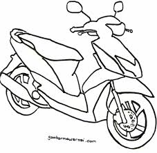 Latihan Mewarnai Sepeda Motor Sketsa Buku Mewarnai Sketsa Produk