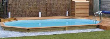 afbeeldingsresultaat voor zwembad half inbouwen afwerken hout tuin design zwembad hout