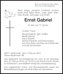 Изучайте релизы beate gabriel на discogs. Traueranzeigen Von Ernst Gabriel Trauer Hna De