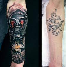 If you want to make tattoo arm, gas mask, portrait of man yourself and you are looking for the suitable design or just interested in tattoo, then this site is for you. 100 Gas Mask Tattoo Designs For Men Breath Of Fresh Ideas