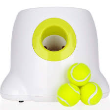 For smaller dogs, this launcher is great with its smaller balls, consistent launching distance, and large top. Automatic Tennis Ball Launcher Fetchly