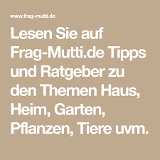 Inzwischen findet man rund 8200 tipps, tricks und rezepte in verschiedenen kategorien. Lesen Sie Auf Frag Mutti De Tipps Und Ratgeber Zu Den Themen Haus Heim Garten Pflanzen Tiere Uvm Tipps Tipps Und Tricks Pflanzen