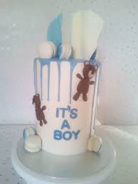 When designing a cake for a baby boy's shower, you can't really go wrong with using blue and white as the main colours. Cakes Www Carolnzama Wix Com Carolthecakelady Cake Baby Shower Cakes Baby Cake