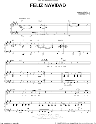 Feliciano Feliz Navidad Sheet Music For Voice And Piano V2 Sheet Music Christmas Sheet Music Music