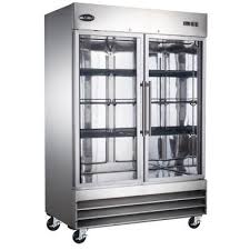 Saba 54 In W 47 Cu Ft Two Glass Door Display Commercial Reach In Upright Refrigerator In Stainless Steel S 47rg The Home Depot In 2020 Glass Door Refrigerator Commercial Refrigerators Glass Door