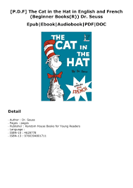 P D F The Cat In The Hat In English And French Beginner Books R Dr Seuss Beginner Books Books Audio Books