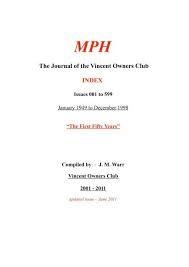 Maybe you would like to learn more about one of these? Warr S Mph Index Vincent Hrd Owners Club