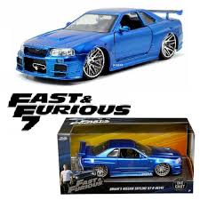 brian s nissan gtr skyline r34 blue fast furious 1 24 diecast car by jada ebay nissan gtr skyline nissan nissan skyline gt