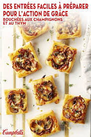 Bouchees Aux Champignons Et Au Thym Recette Recette Recette Aperitif Nourriture Vegan