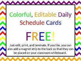 Colorful Editable Daily Schedule Cards Just Edit Print And Laminate Also If You Like You Can Add A Ma Daily Schedule Cards Schedule Cards Daily Schedule