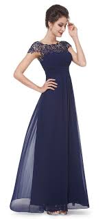 Navy Blue Lacey Evening Dress Cap Sleeve Evening Gowns Maxi Gown Dress Evening Dresses