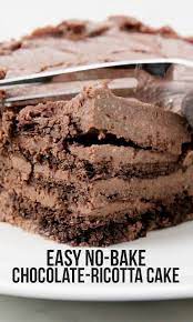 Easy No Bake Chocolate Ricotta Cake Dessert Recipes Desserts Food