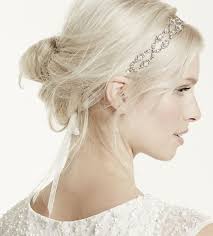 NWT David's Bridal Crisscross Crystal Ribbon Headband/Sash Belt