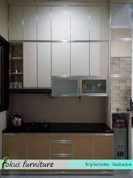 Hanya membuat lemari bawah saja dengan aluminium panel. Kitchen Set Edging Aluminium Dapur Bengkulu