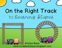 On The Right Track To Learning Shapes A Train Center Learning Shapes Shapes Homeschool Math
