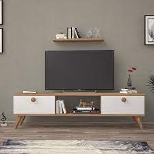 nuage white and atlantic pine wooden tv console with storage etsy in 2021 wooden tv stands wooden tv console rustic tv stand