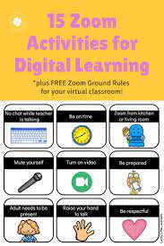 Zoom Activities To Use With Distance Learning Digital Learning Classroom Zoom Activities Classroom Expectations
