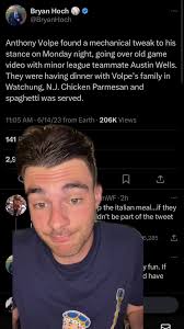 Anthony Volpe’s chicken parm sit down. #anthonyvolpe #nyy #yankees  #talkinyanks #shortporch #mlb #yanks #volpe #aaronboone #briancashman  #baseball #chicken parm