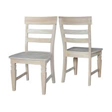 International Concepts Unfinished Wood Dining Chair Set Of 2 C 19p The Home Depot Dining Chairs Ladder Back Dining Chairs Wood Dining Chairs