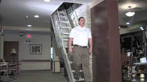Precision Ladders Automatic Electric Disappearing Stairway Video Attic Renovation Attic Stairs Attic Remodel