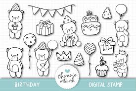 Printable sentiments are ideal for adding to handmade cards and scrapbook pages. Kids Birthday Digital Stamp Bear Bunny Cute Animals Coloring Page Balloon Digital Stamp Digital Image Download Digi Card Making Clip Art Art Collectibles Efp Osteology Org