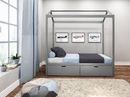 There are ten luxurious satin finishes available, such as subtle black, bright white and a refined grey. Isabelle Max Croyd Twin 2 Drawer Solid Wood Canopy Bed By Isabelle Max Wayfair