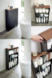 ハンドル付きスリムトイレラック タワー トイレのアイデア 収納 トイレ インテリア