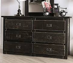 While most bedroom dressers and chests are made from wood, a plastic storage dresser is a great way to keep closets organized. Ampelios Wire Brushed Black Wood Dresser By Furniture Of America