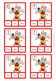Numbers 24 Nypkort Med Engelska Siffror Preschool Games Montessori Math Clip Cards